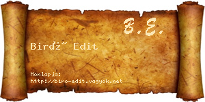 Biró Edit névjegykártya